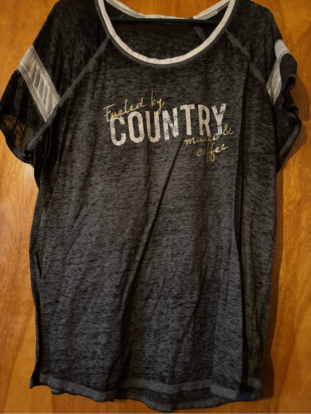 Maurices Black and White 'Fueled by Country' Short Sleeve Tee